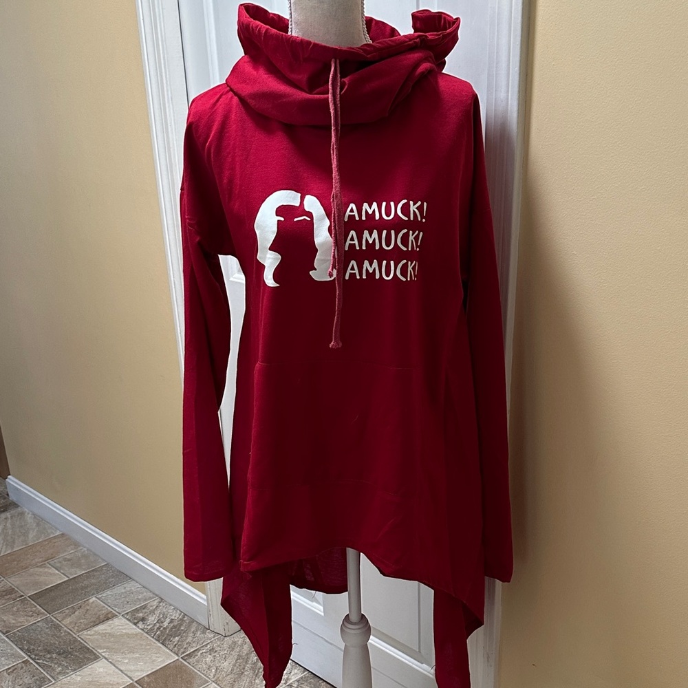 Amuck Red Cowl Neck Women's Sweater